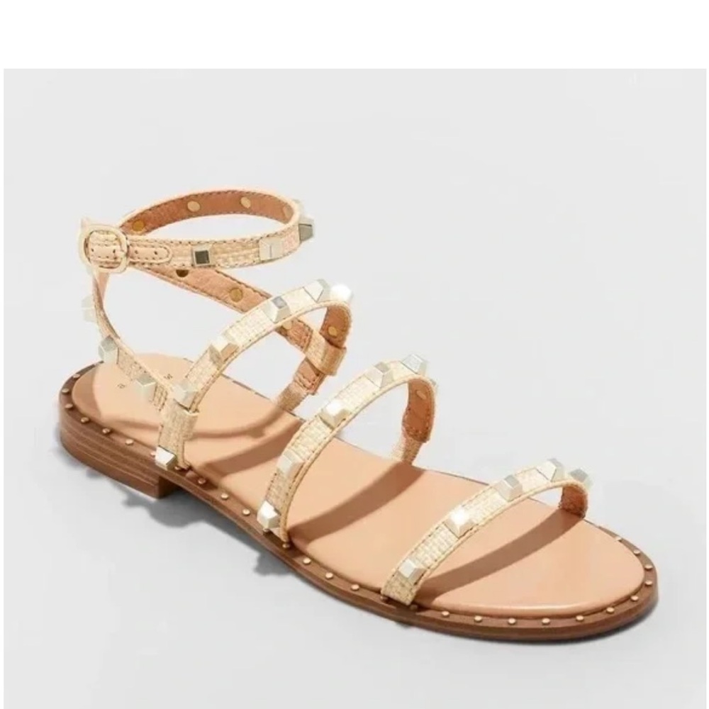 a new day Women's Studded Tan Sandals